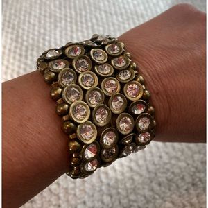 Bracelet. Festive bracelet. Elastic stretch. Brooke with rhinestones.